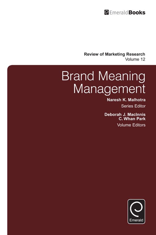Review of Marketing Research 12 - Brand Meaning Management - cover