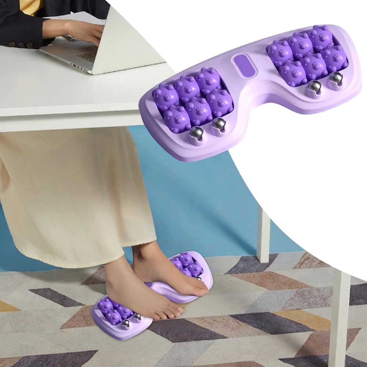Voetmassage apparaat - Voetmassage roller - Voetroller - Circulatiebevorderende voetmassage - Massagebal - Voetmassageapparaat voor ontspanning en herstel - Paars thumbnail 2