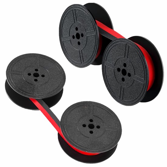 2 pièces - Ruban de machine à écrire - Ruban de machine à écrire à double broche de remplacement - Convient à la plupart des rubans de machine à écrire et aux machines à écrire plus anciennes