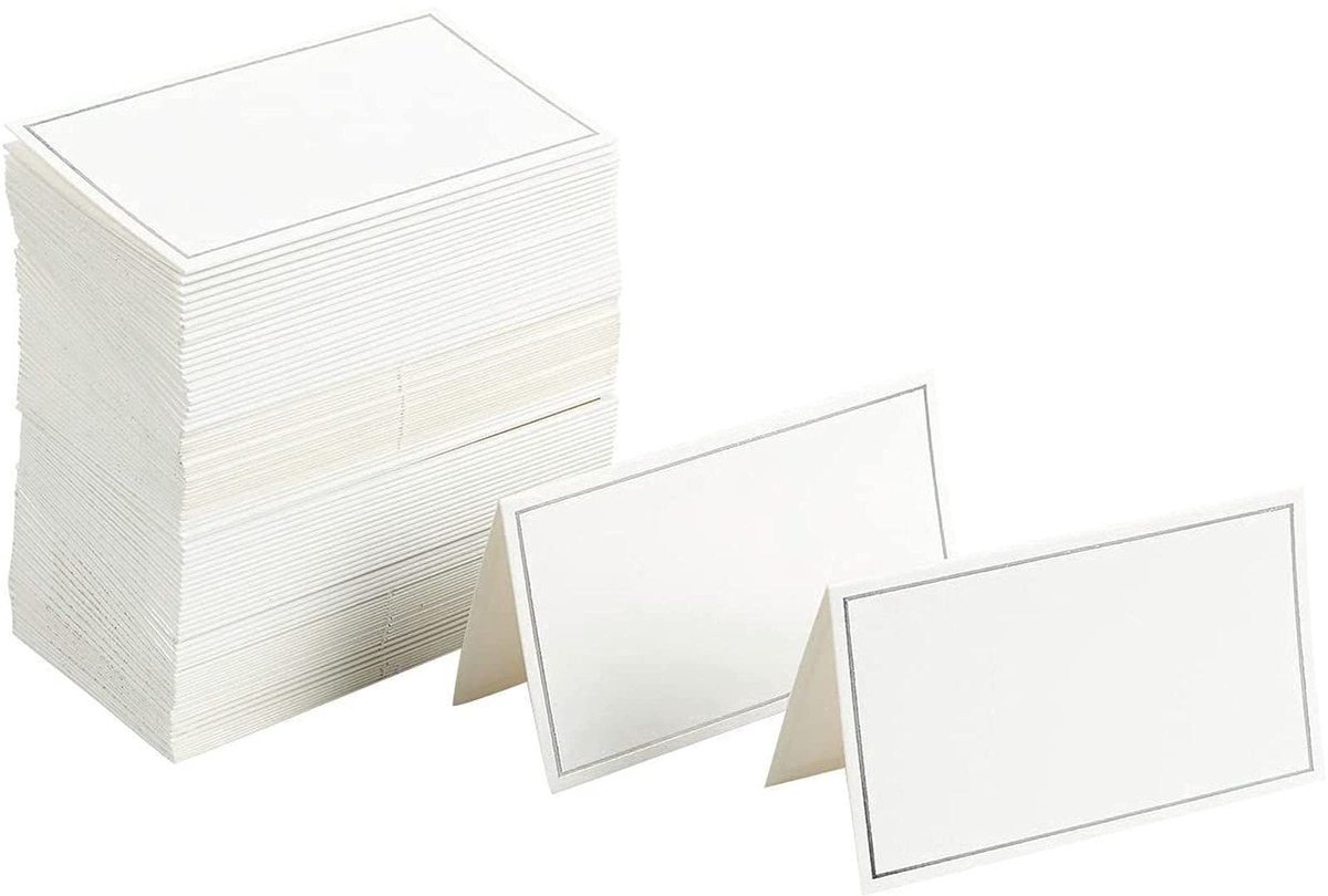 100 Stuks Tafelkaarten - Zilverkleurig Aluminium - 5,1 x 8,9 cm - Perfect voor Bruiloften en Evenementen