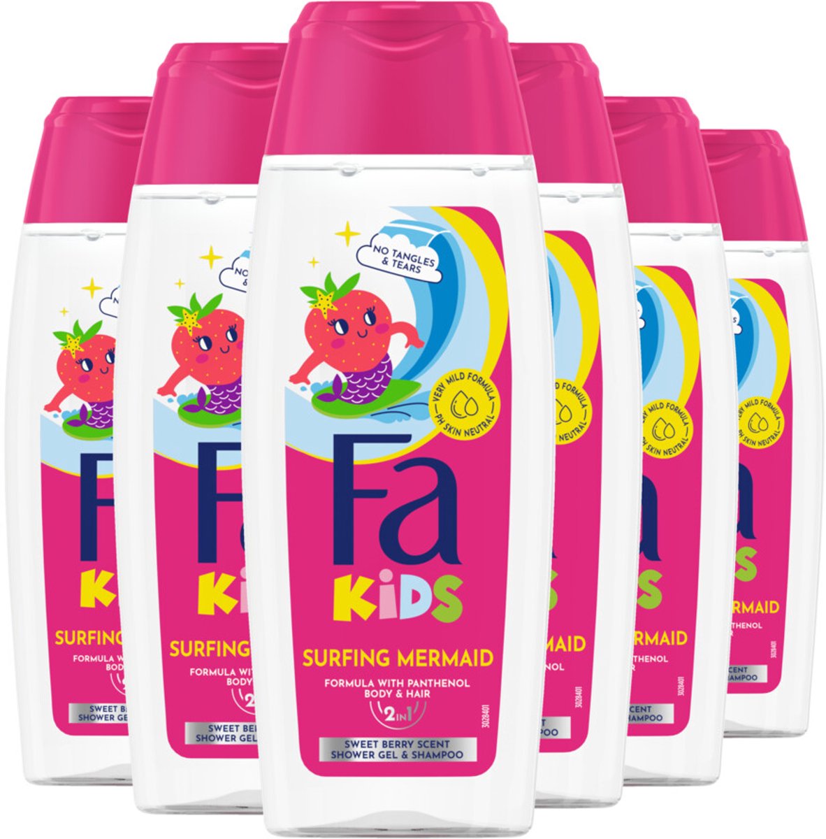 Fa Douchegel & Shampoo Kids Surfing Mermaid - 6 x 250 ml - Voordeelverpakking