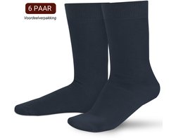 Sukats® Katoenen Sokken - 6 Paar - Navy Blue - Maat 43-46 - Herensokken - Smart Casual - Meerdere Maten en Kleuren - Herensokken katoen - Naadloos
