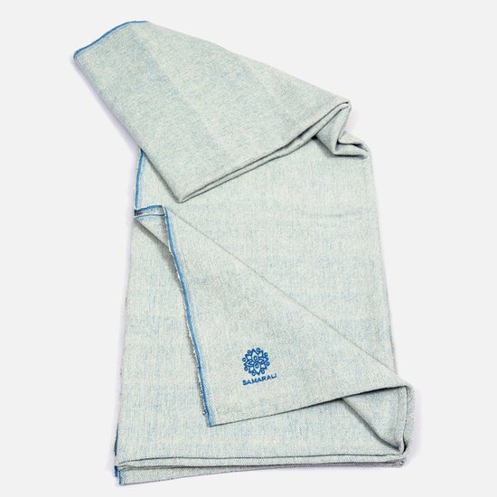 Samarali Chambray Blauwe Yoga Deken - Biologisch Katoen - 200x150 cm - Handgemaakte Meditatiedeken - Comfort en Veelzijdigheid van Samarali — afbeelding 4