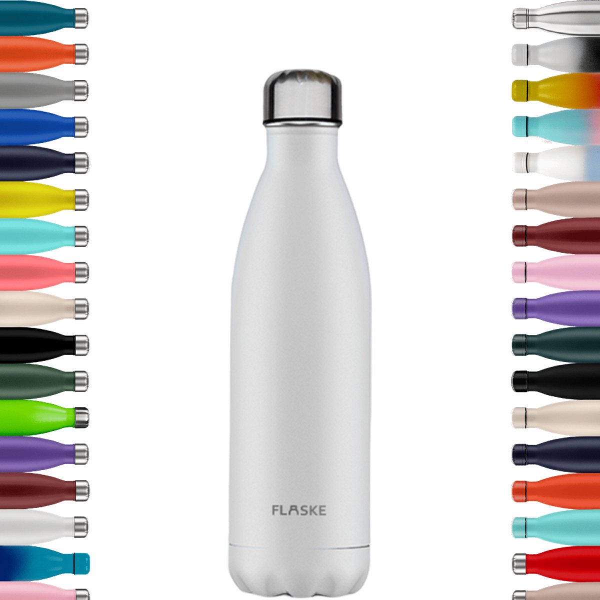 FLASKE Original Drinkfles 750 ml - Geïsoleerde RVS Waterfles - BPA-vrij - 12u Warm & 24u Koud - Geschikt als Thermosfles en Thermoskan - Water Bottle Stainless Steel - Ice