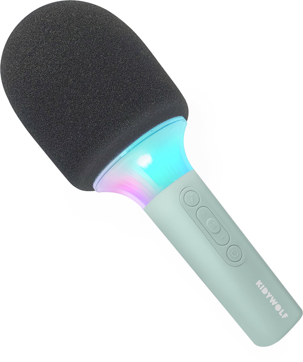 KIDYWOLF KIDYMIC Groen – Draadloze Karaoke Microfoon voor Kinderen met Bluetooth, LED Lichteffecten & Stemvervorming