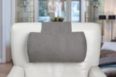 Finlandic hoofdkussen F01 taupe voor relax fauteuil- luxe nekkussen met contragewicht voor sta op stoel- comfortabele stoffen hoofdsteun- in hoogte verstelbaar