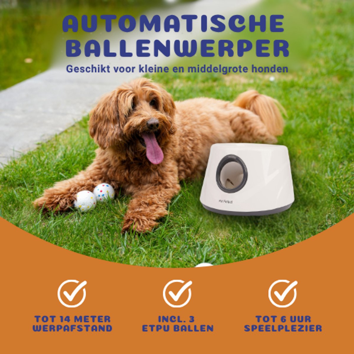 Automatische Ballenwerper - Hondenspeelgoed - Oplaadbaar - Incl. 6