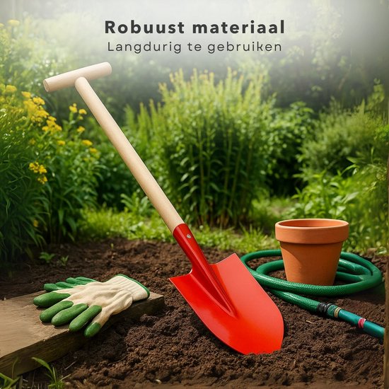 Cheqo® Metalen Schep - Houten Steel - Tuin Gereedschap - Willekeurige Kleur - Stevige Schep - Lange Steel - Tuinwerkzaamheden - Schep Voor Tuin - Duurzame Materialen - Multifunctionele Schep van Merkloos	 — afbeelding 2