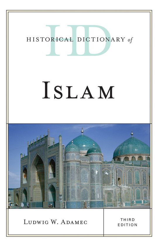 Dictionnaire historique de l'islam, troisième édition, avec une image d'une mosquée aux dômes bleus et minarets.