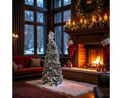 Sapin de Noël artificiel Pop-up Muntel® | 1 minute | Arbre à neige | 90 cm | Avec Siècle des Lumières | Ø 30 | 100 LED