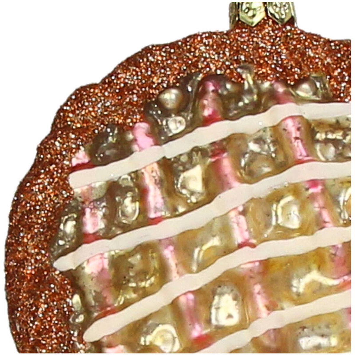 HD Collection glazen kerst ornament kersthanger quiche 10.5 cm uit de collectie The Christmas Bakery - de Kerst Bakkerij