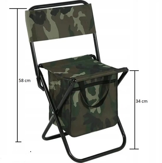 Unit 24-Viskrukje-Visstoeltje mét rugleuning-incl. opbergtas-krukje voor festival-Campingstoeltje-Opvouwbaar. Slechts 1040 gram. van Unit 24 — afbeelding 3