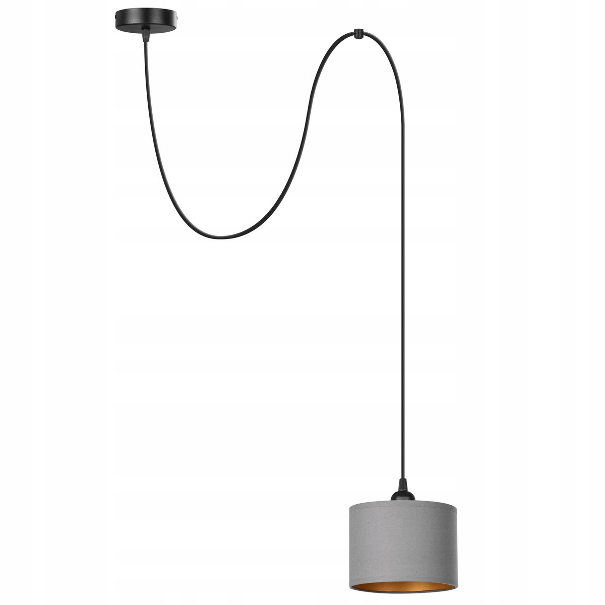 Hanglamp PAJĄK enkele kap grijs-goud LED, 1x E27, modern