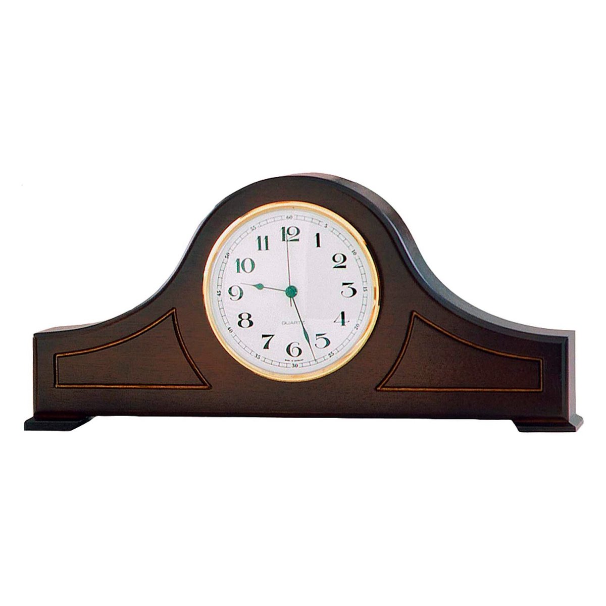 Tafelklok van ZEIT.punkt - NOSTALGIA design - Gemaakt in Duitsland - Kast van massief notenhout - Duidelijke Arabische cijfers - Quartz-uurwerk - Afmetingen: 33 x 15 x 6 cm - 345420