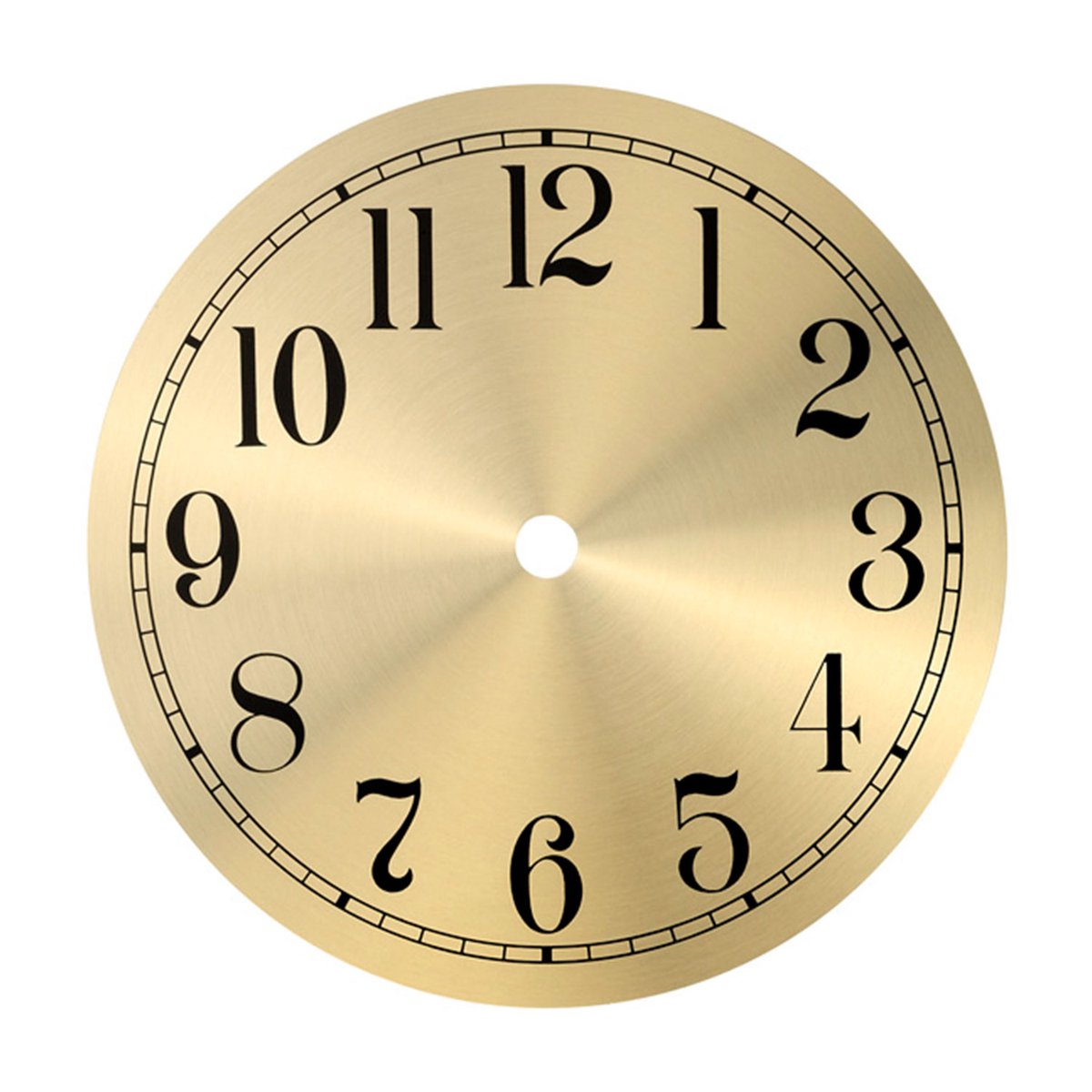 Wijzerplaat Ø 150 mm geel Arabische cijfers Alu St. 0,5 ML 10,5