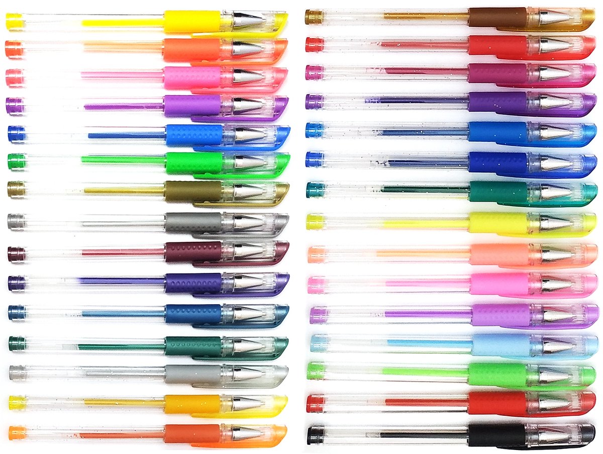 St. Majewski Gellipennen Set - 30 Levendige Kleuren