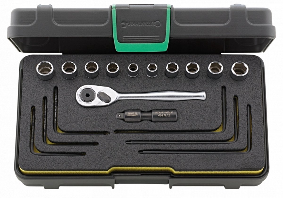 Stahlwille 18-delige Doppenset met Ratel 1/4" voor Hi-Lok