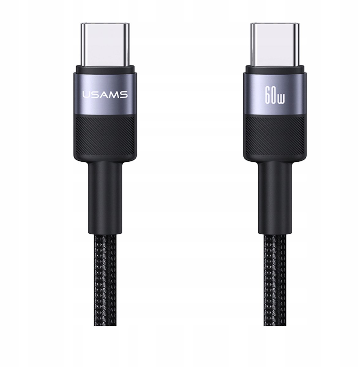 P4Y USB-C naar USB-C Kabel 60W 1,2m Mat Zwart