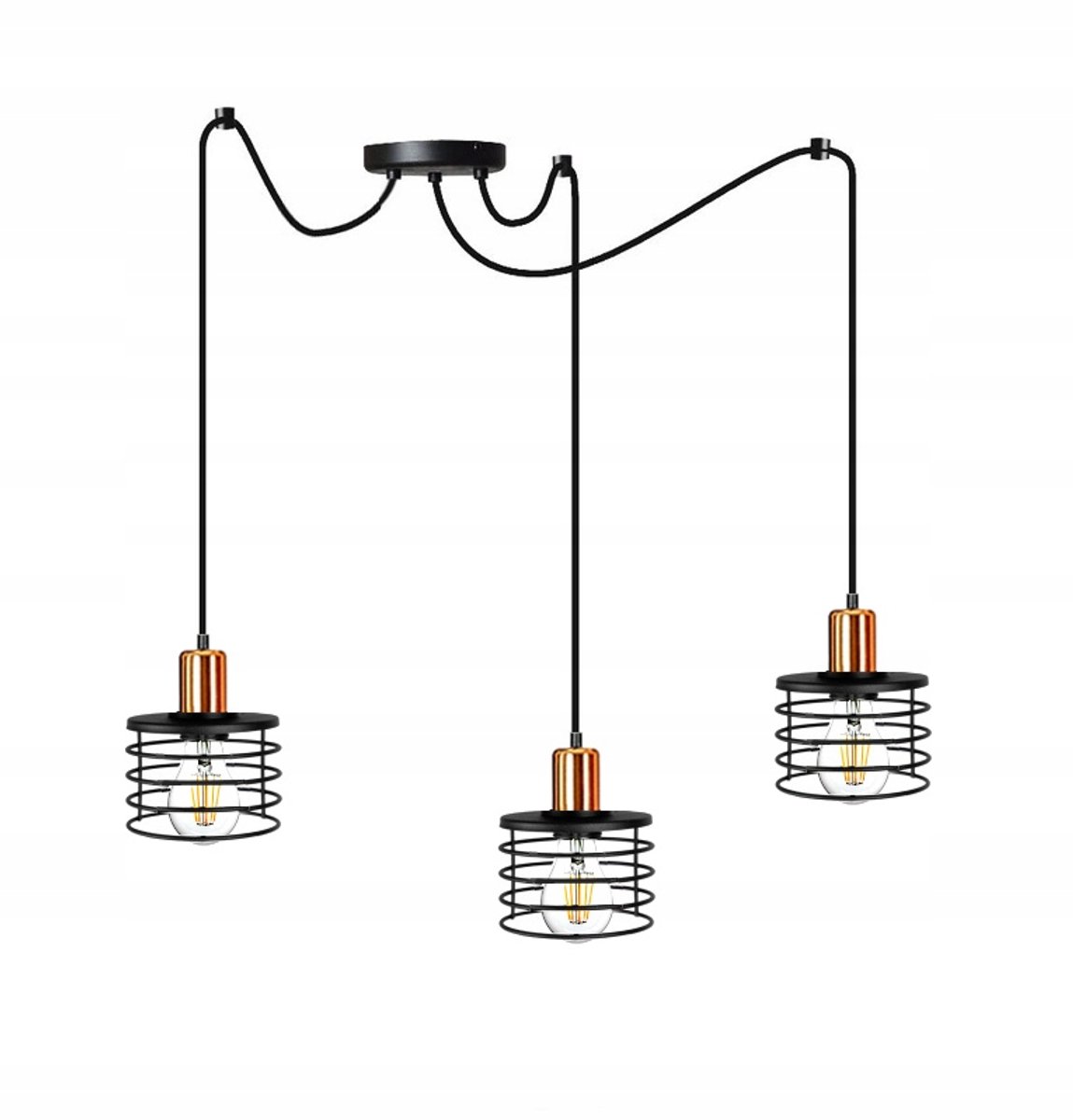 Moderne Hanglamp BALI 60-12P LED - Zwart Metaal, 3xE27