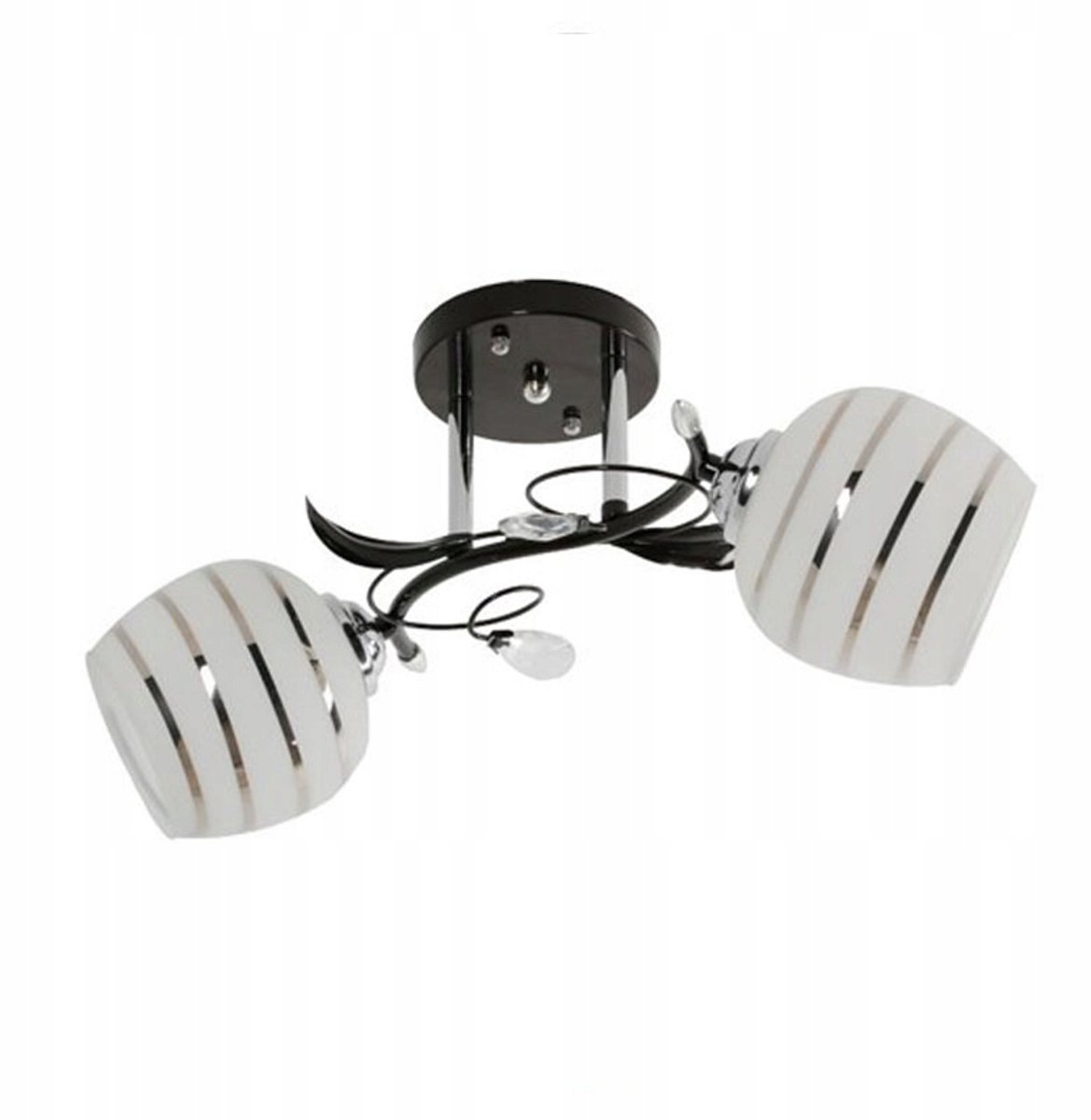 Milton 2 Hanglamp Kroonluchter Crystals Zwart/Wit/Zilver