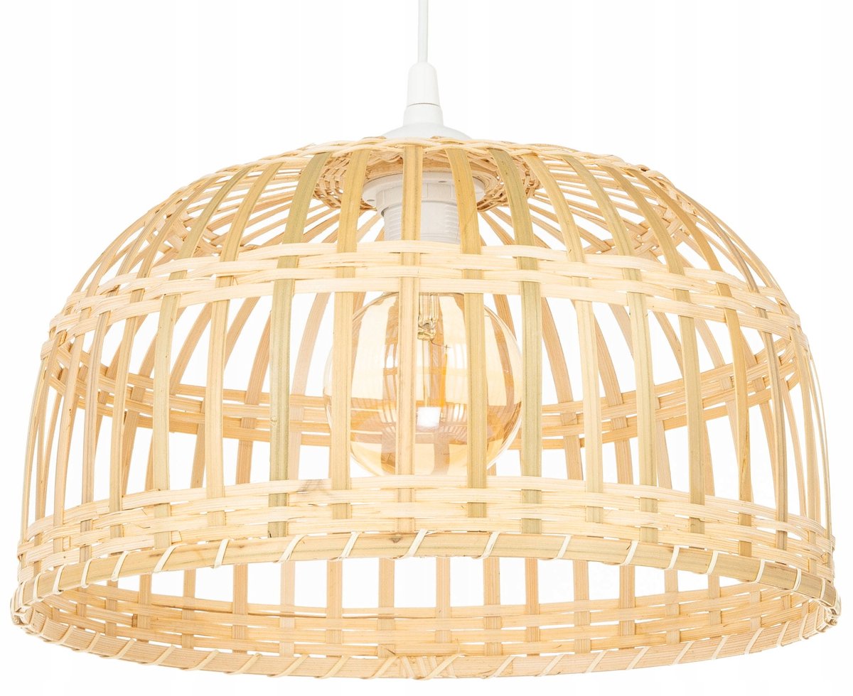 Bamboe hanglamp zwart Boho 38cm - Natuurlijk en Sfeervol