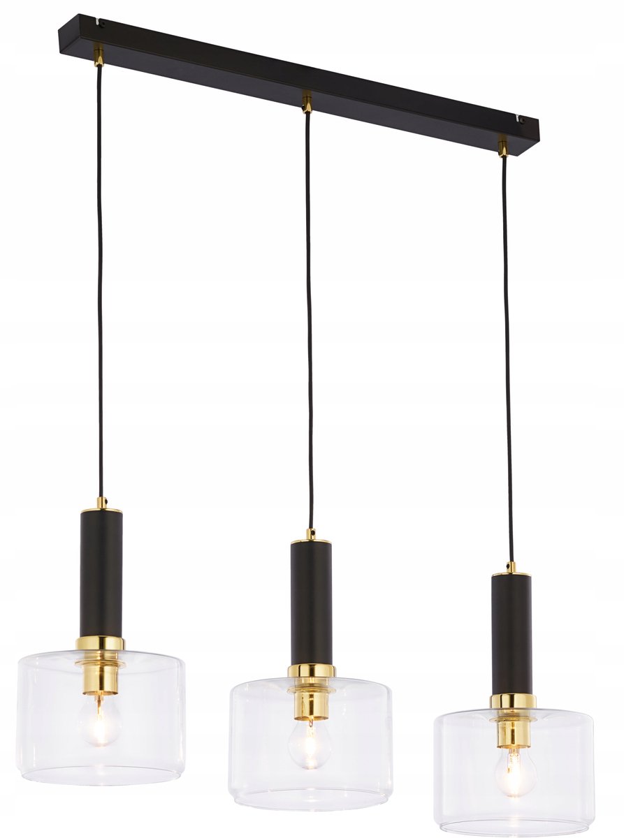 VANES 3 Hanglamp Zwart - Stijlvolle Verlichting met Gouden Accent