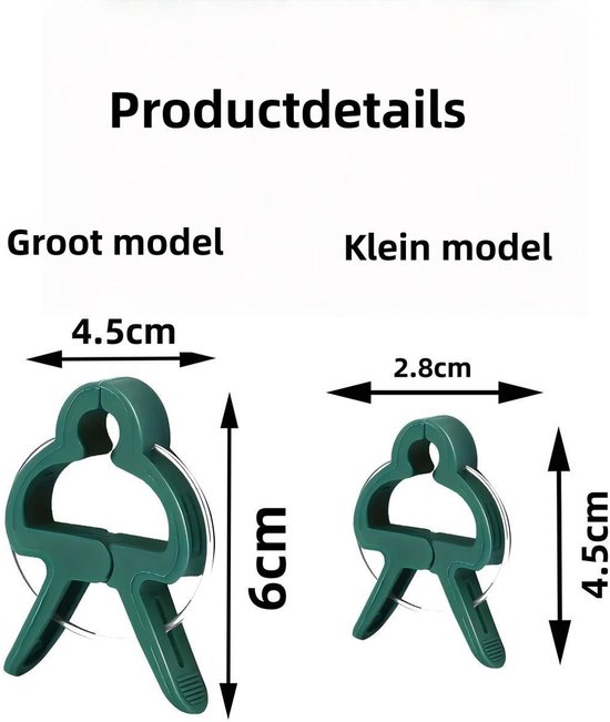 50 stuks - Tuinclips - Tomatenplantclips - Kunststofclips - Tuingereedschap Plantclips - Klein formaat - Groen van Merkloos	 — afbeelding 3
