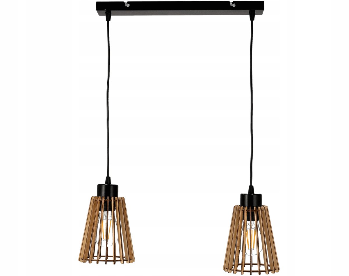 Hanglamp Loft Hout Dubbel E27 - Stijlvol en Modern
