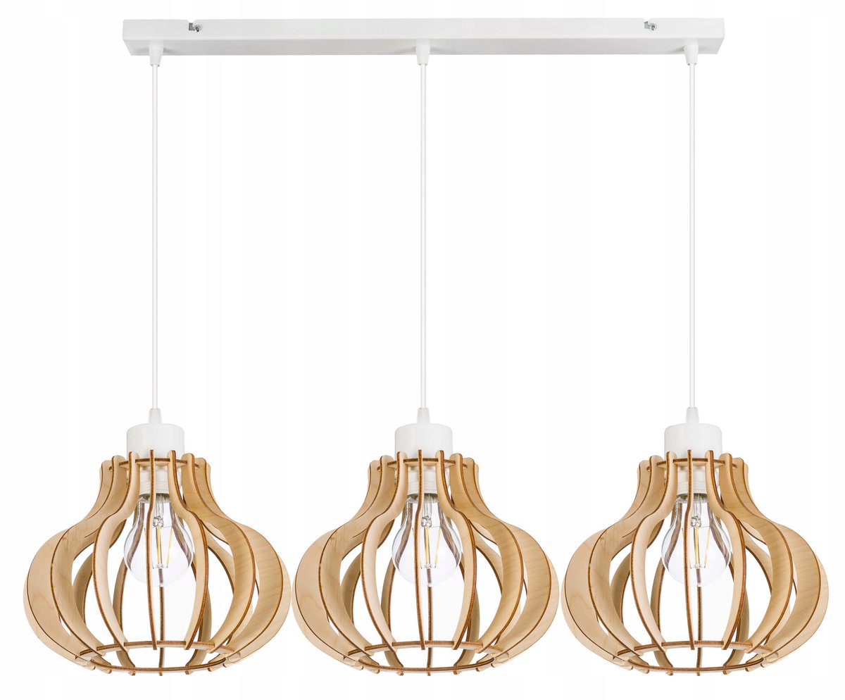 Hanglamp Loft Hout 3x E27 - Stijlvol en Modern