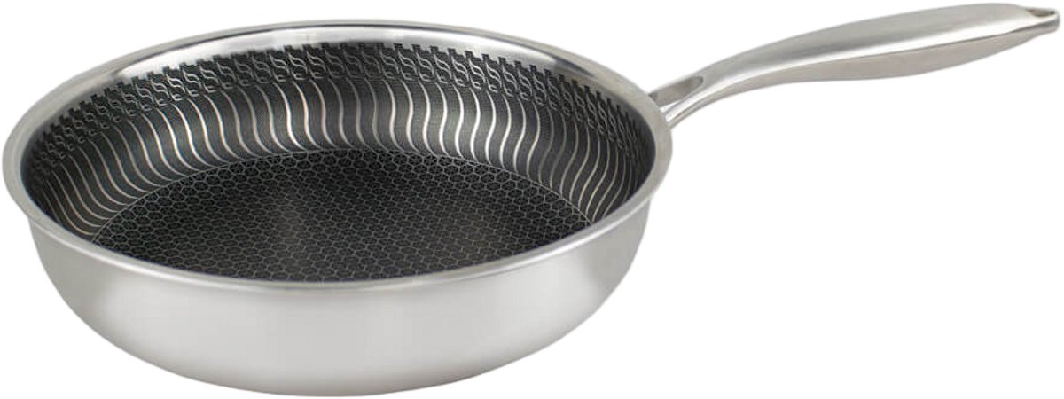 Cook & Pan - Honey Koekenpan 20 cm - PFAS vrij - Inductie Honingraat - Non stick - 7 jaar garantie - RVS