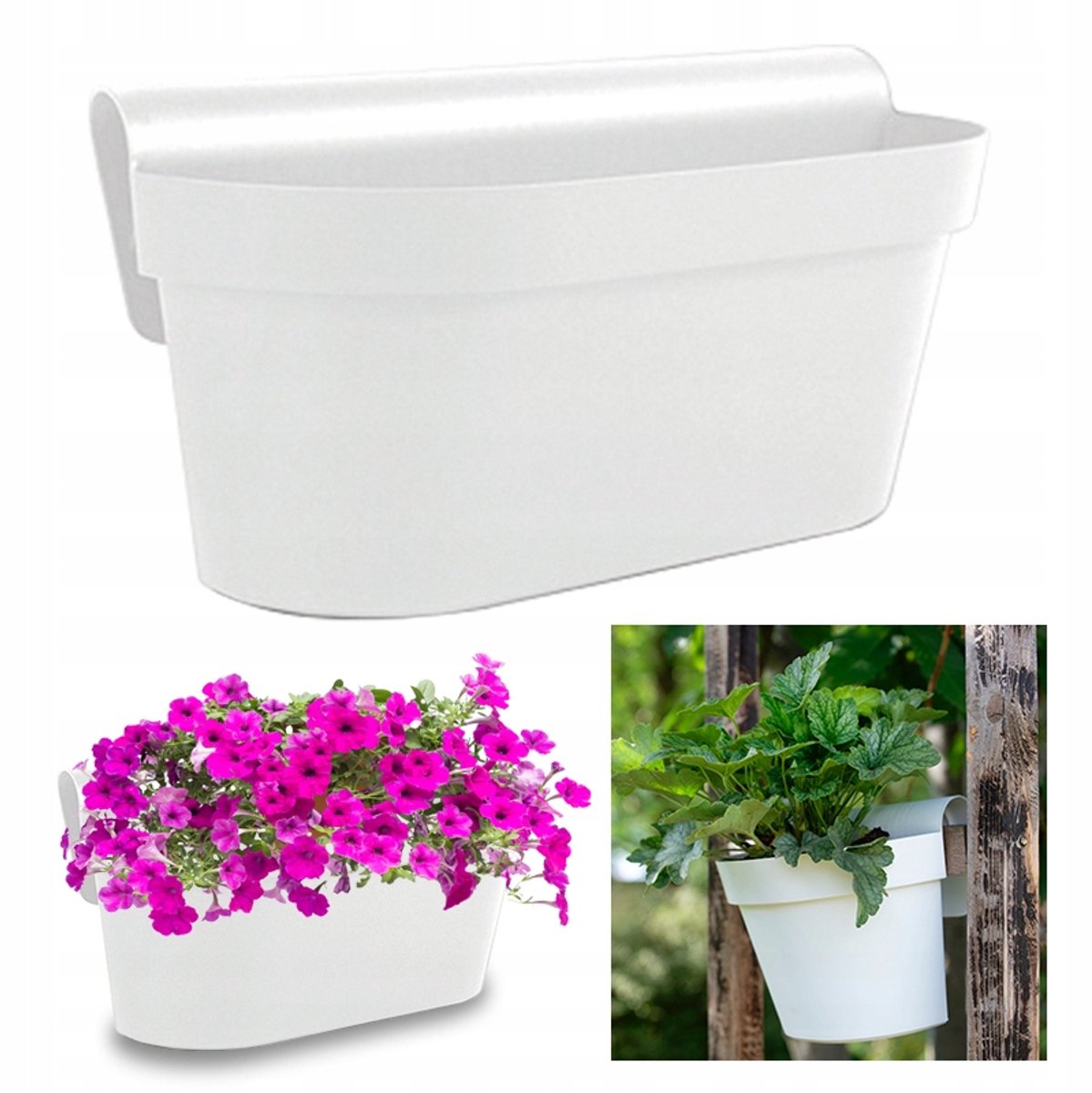 BLOOM Balkonbak 50x20cm Wit – Duurzaam in Stijlvol