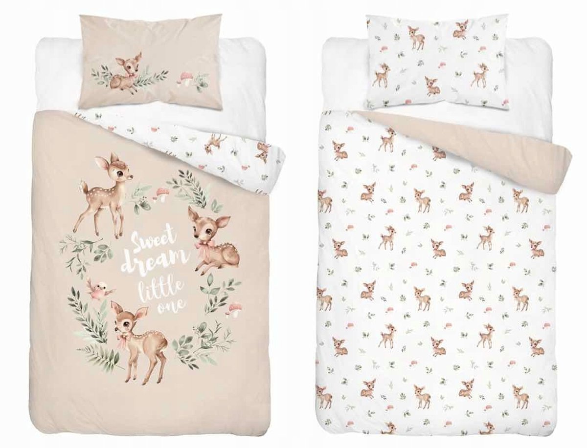 Kinderbeddengoed 100x135 cm - Schattig Herten - Katoen