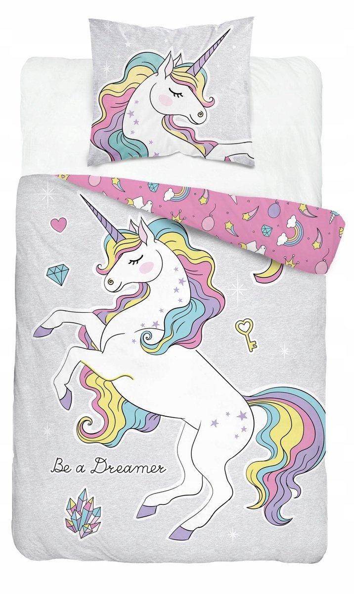 Unicorn Kinderbeddengoed 160x200cm - Lichtgevend in het Donker
