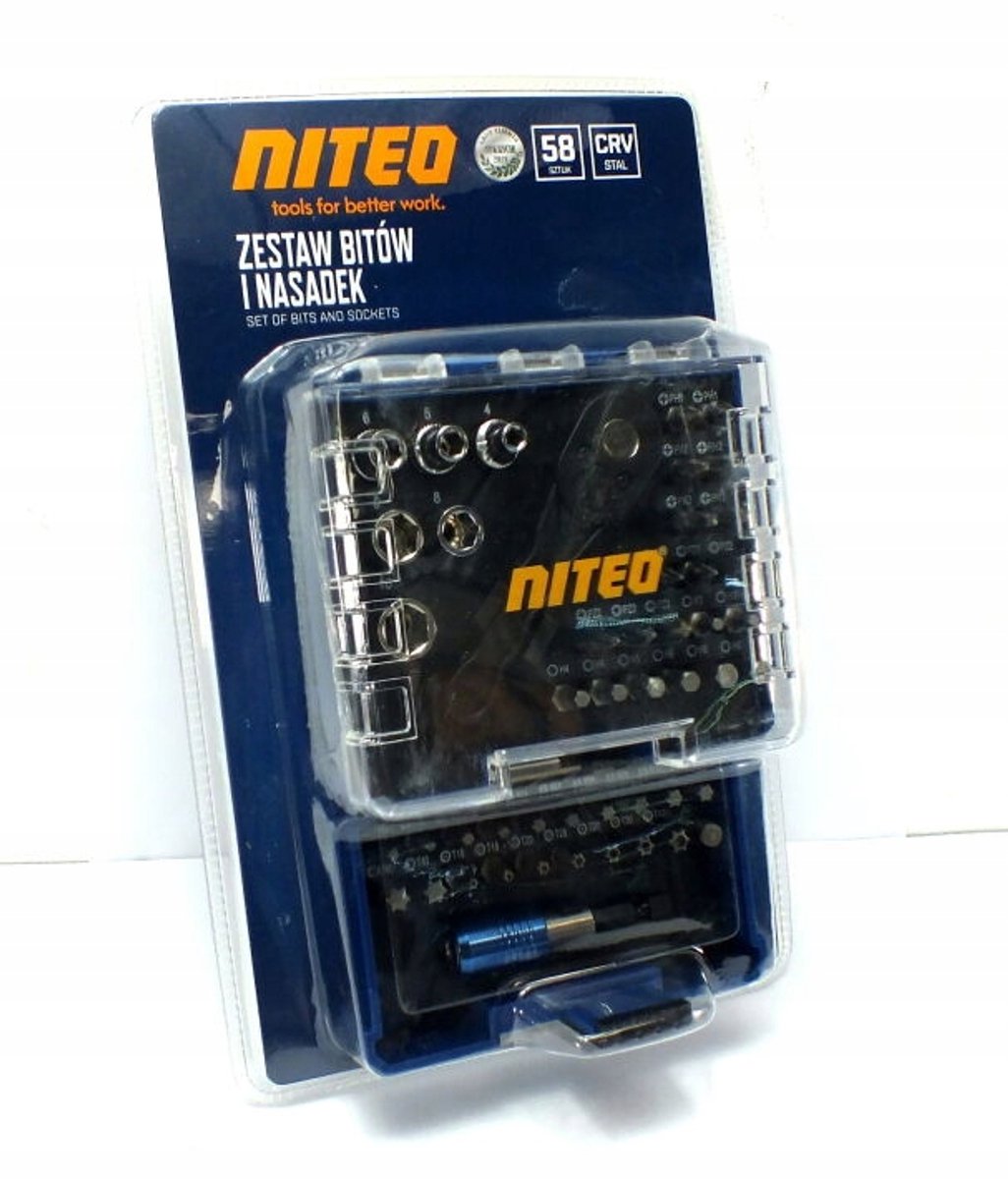 Niteo Tools 58-delige bit- en doppenset CRV in koffer