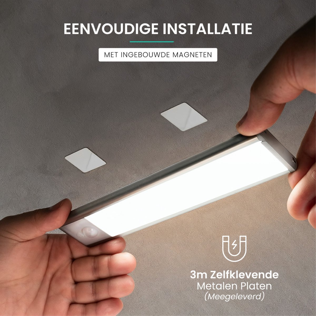 Gritin 10,2 Onderkastverlichting Oplaadbaar - 3-Kleur & 5 Niveau Helderheid, 4 Modi, Bewegingssensor, Langdurige - Eenvoudige Installatie Magnetische