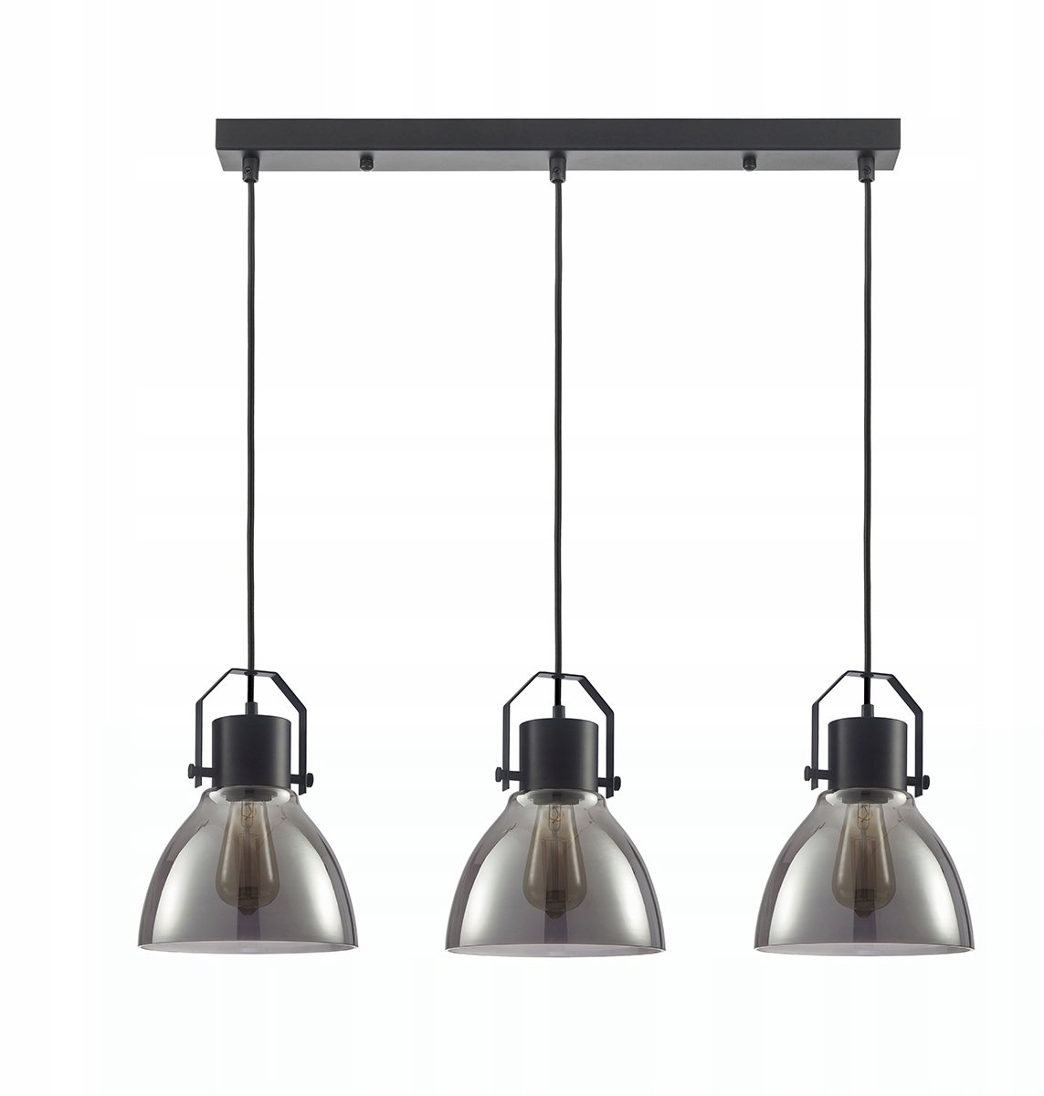 DARLENA 3 hanglamp dymglas zwart - elegante sfeerverlichting
