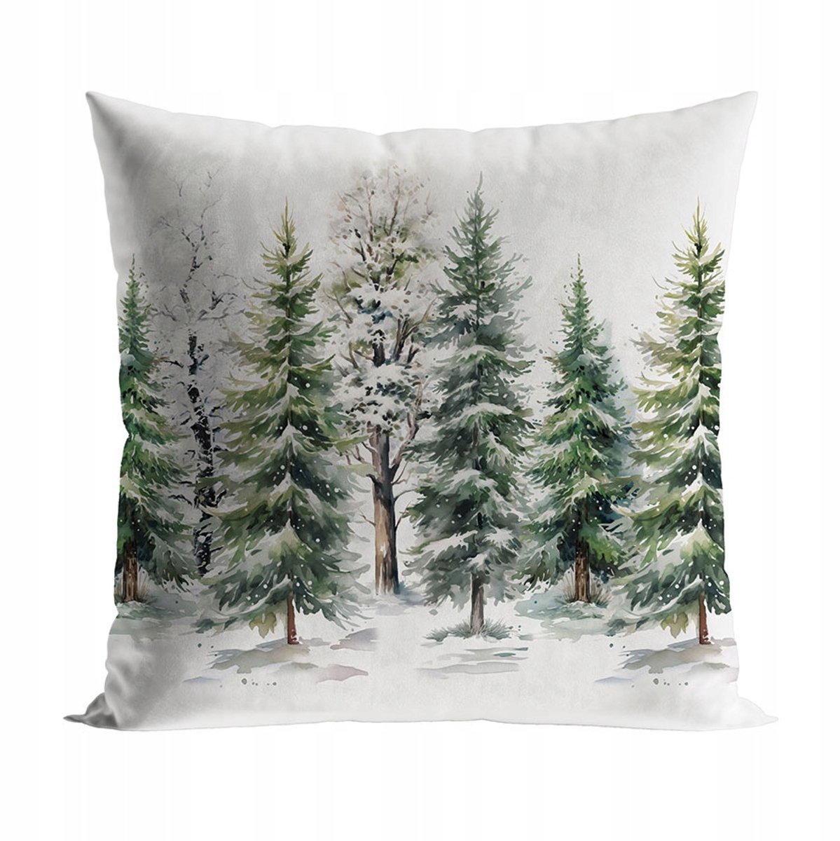 Velvet Kussenhoes 'Winterbos' Groen 40x40cm - Sfeervol & Zacht