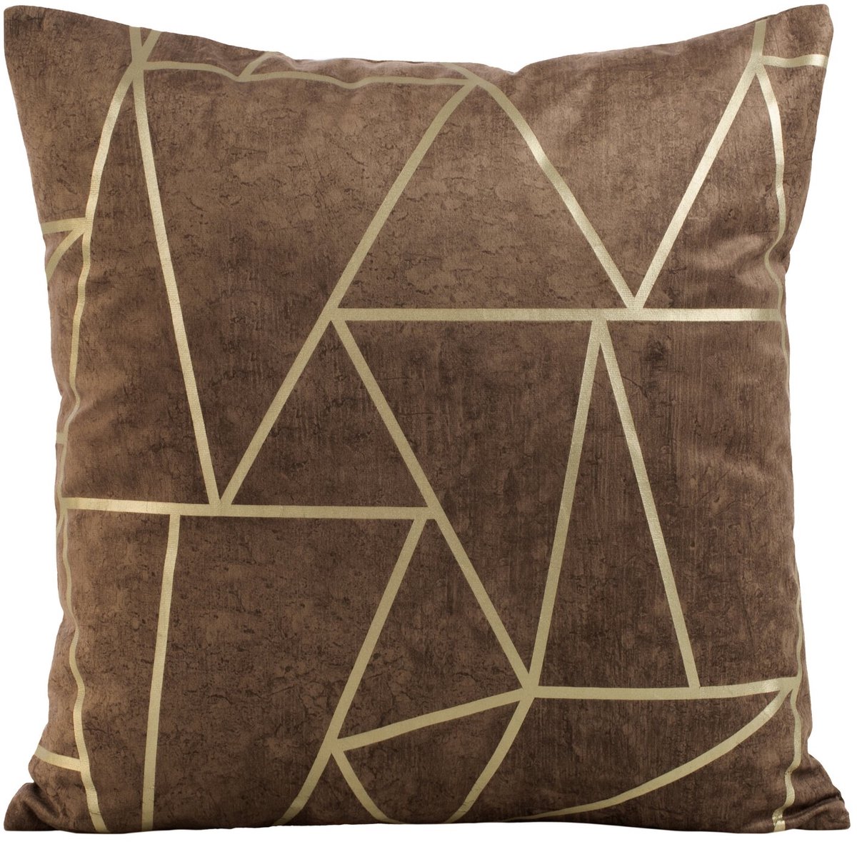 Dekoratieve Kussensloop Blink 45x45cm Donkerbruin met Goud
