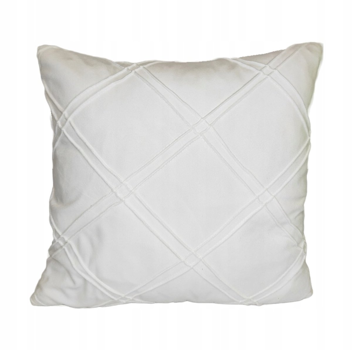 Decoratieve Kussensloop 45x45 cm Wit Geruit Velours 3D
