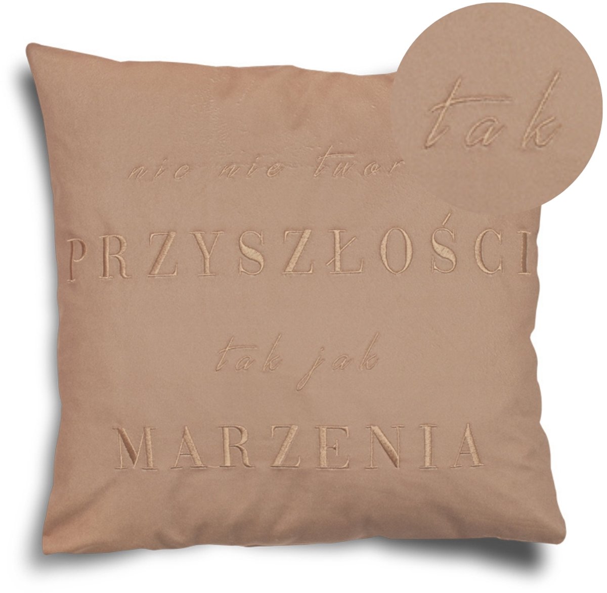 Helsinki Sierkussens 40x40 cm Beige met Positieve Tekst