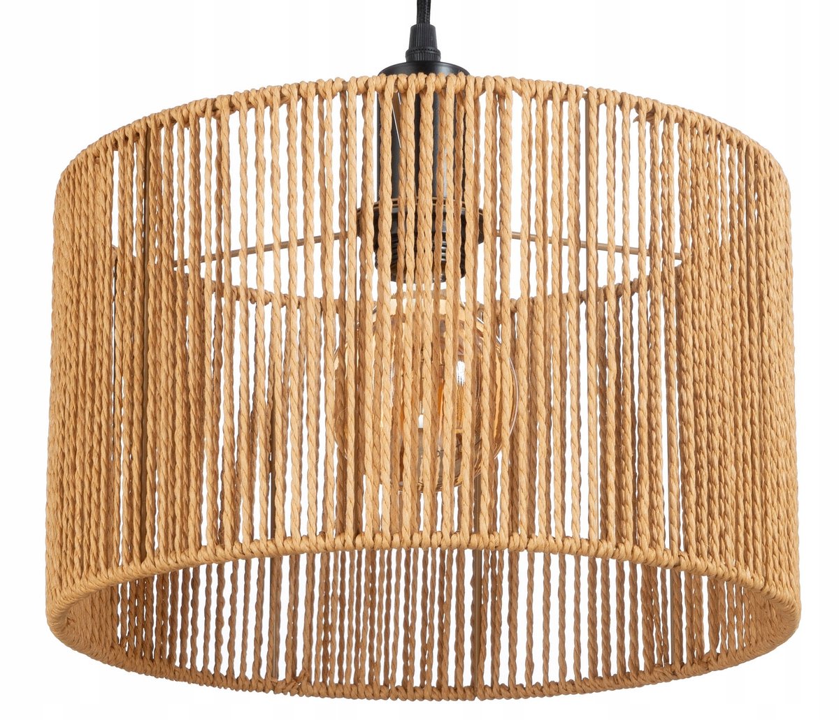Natuurlijke papieren lampenkap hanglamp boho cilinder 30 cm