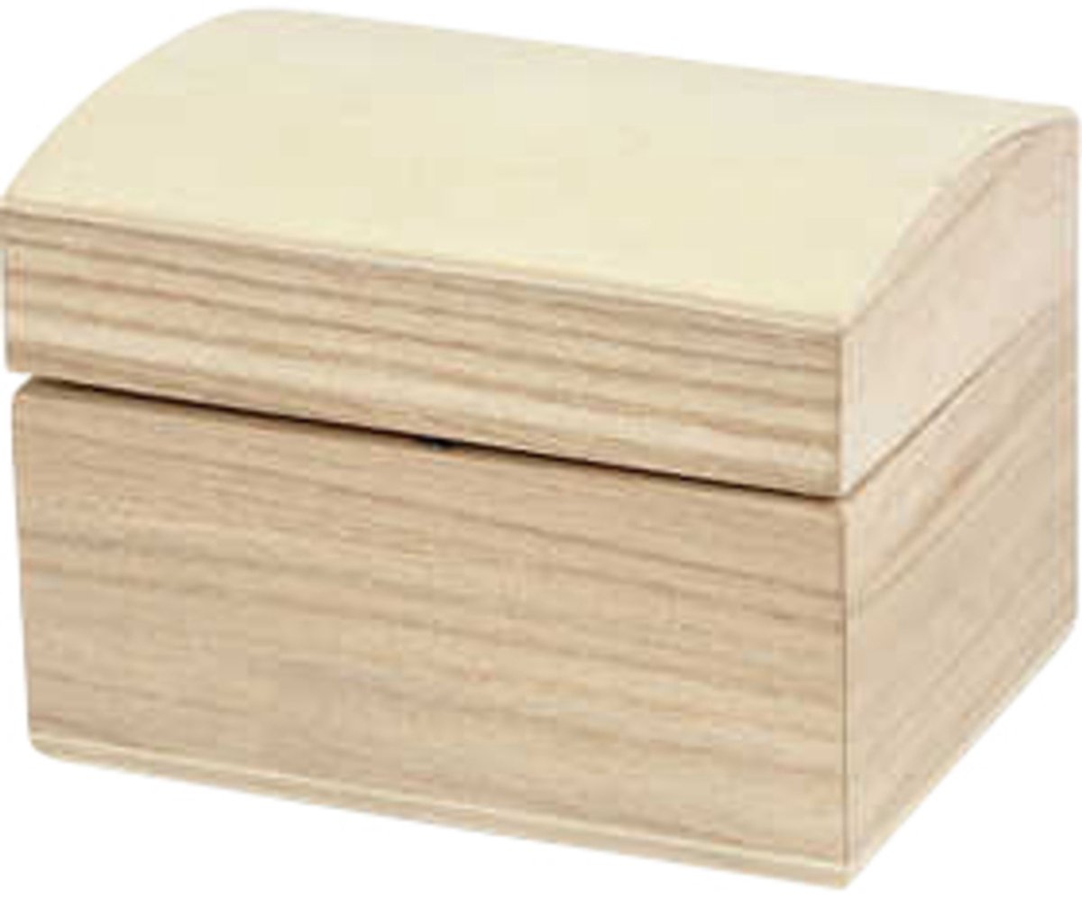 Houten Schatkistjes - Creotime - 8 x 6 x 5cm hout - 12 stuks