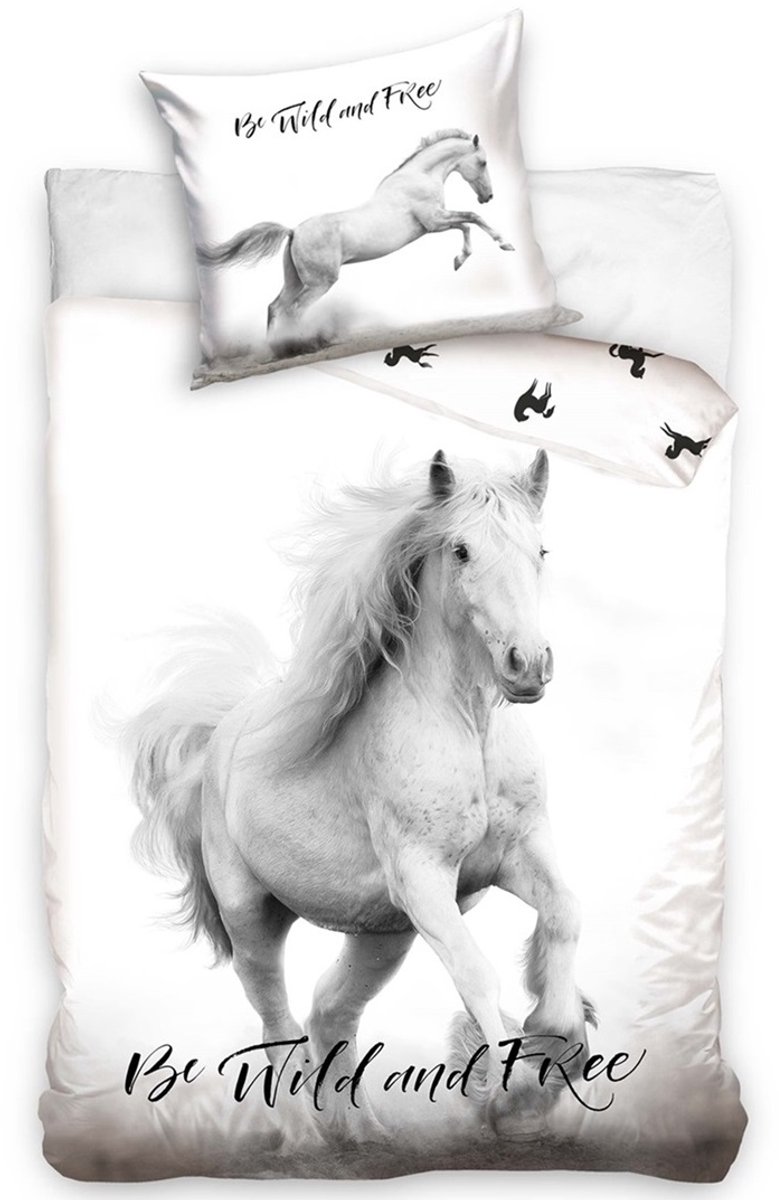 Kinderbeddengoed Paard 160x200cm Katoen met Rits