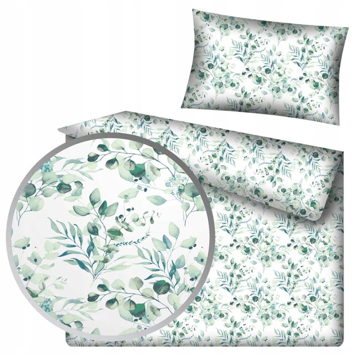 Mintgroen Wit Blad Kinderbeddengoed Set 140x200 cm