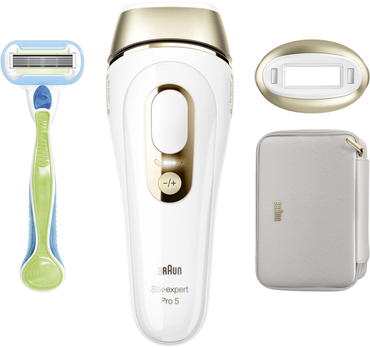 Braun Silk-expert Pro 5 PL5052 - IPL Ontharingsapparaat - Voor lichaam & gezicht - Wit/Goud