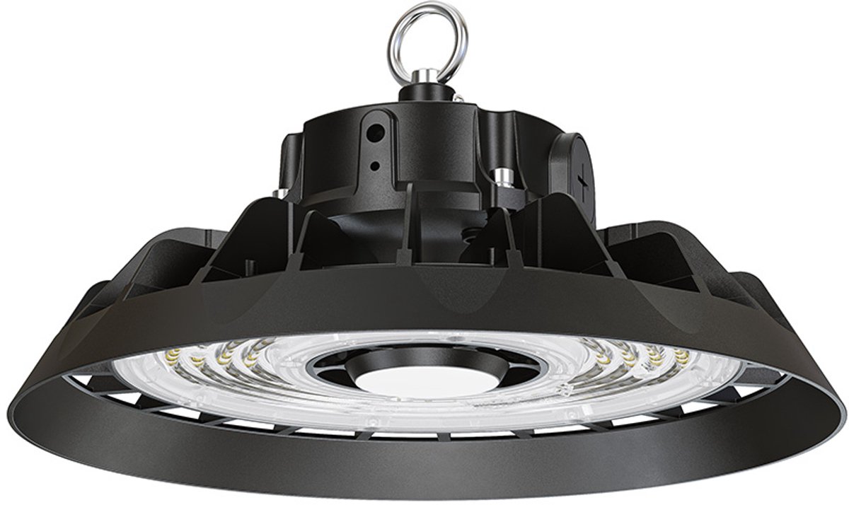 HOFTRONIC Helix LED High Bay - 200 Watt 30.000 Lumen (150lm/W) - Philips Driver - 4000K neutraal wit - IP65 waterdicht - Lumileds LED-chips - IK08 - Flikkervrij Zwart