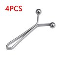 Zilverkleurige, Y-vormige clip met twee bolle uiteinden, aangegeven als '4PCS'.