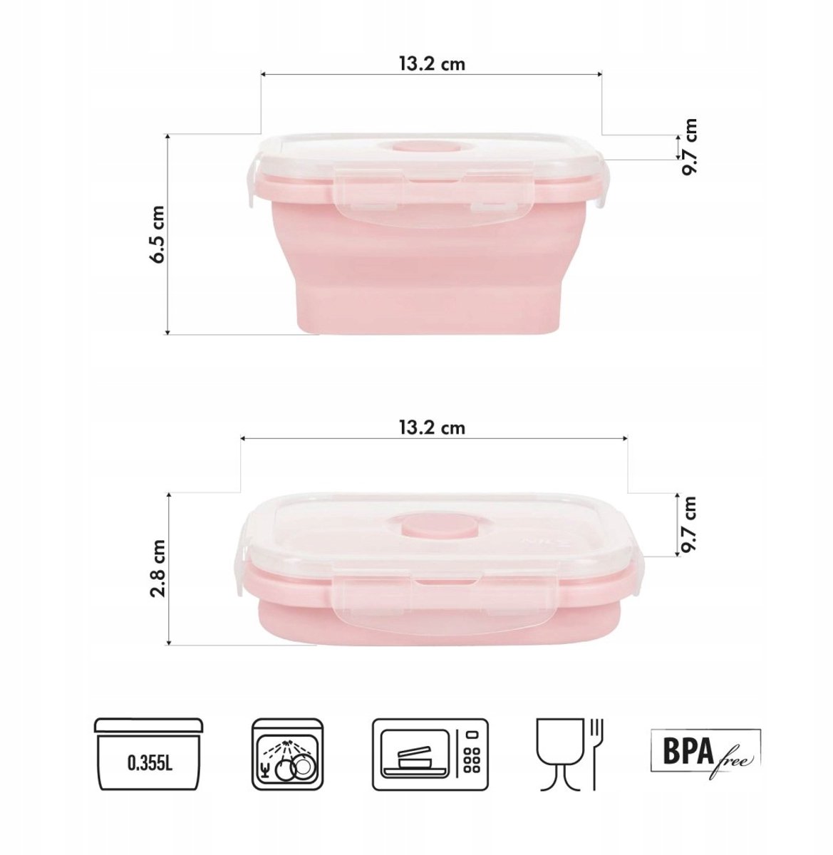 Nils Lunchbox Opvowbaar Roze 355 ml
