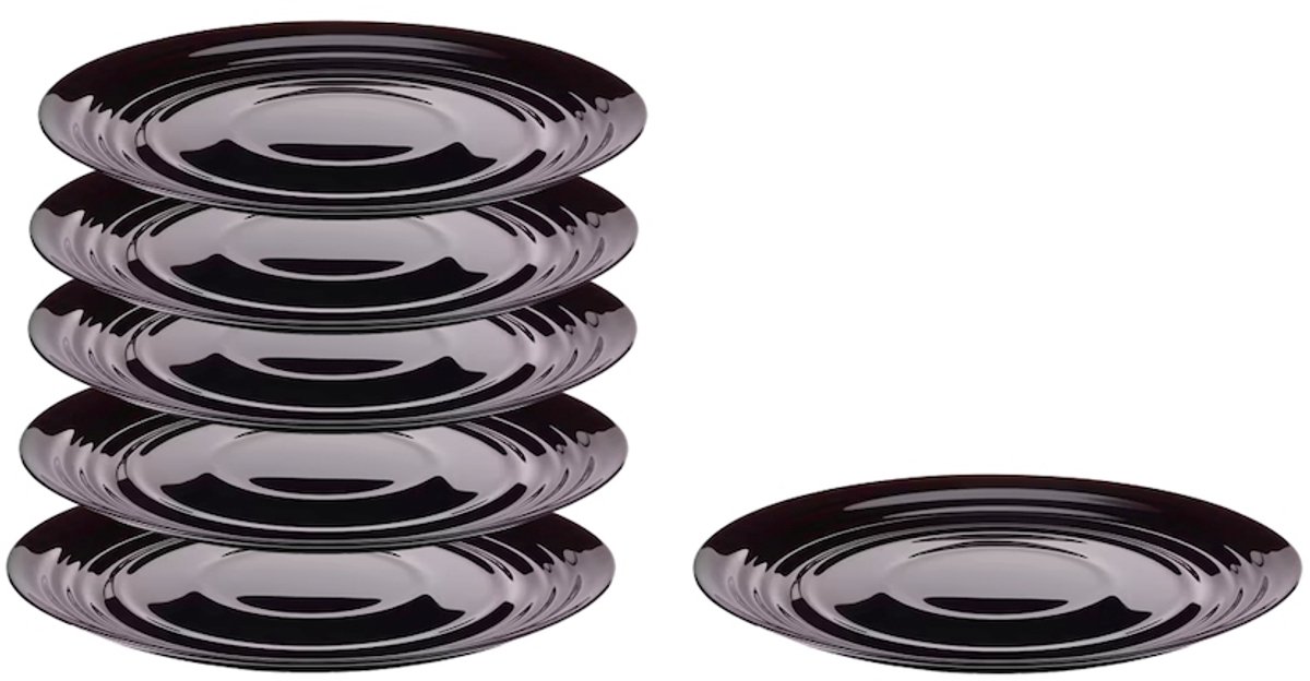 NÄTBARB Dinerbord Zwart 24 cm - Set van 6