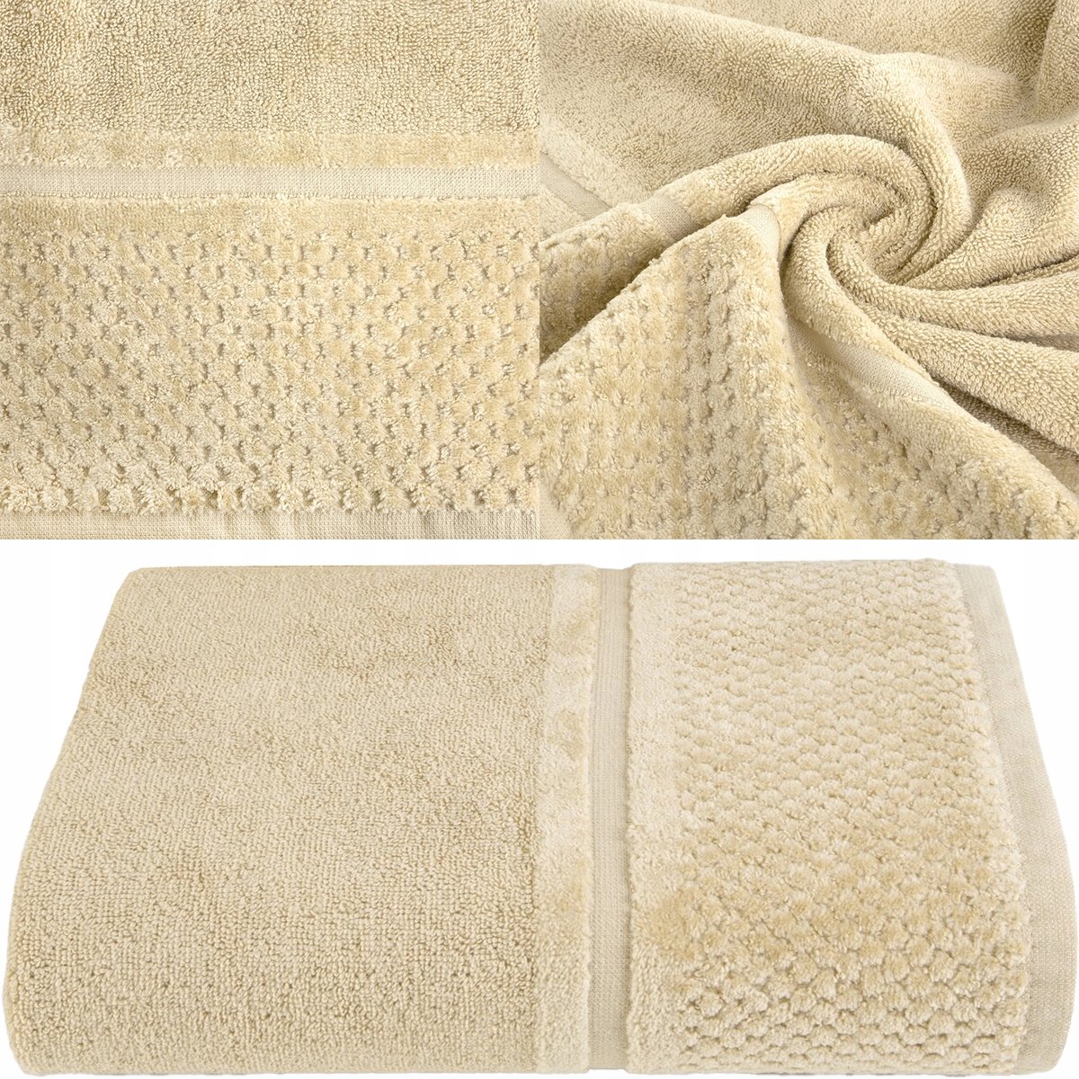Beige Katoenen Badhanddoek 70x140 cm - Hoge Kwaliteit